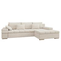 ECKSOFA Bangkok, Seite: Rechts - Silberfarben/Naturfarben, Holz/Textil (310/175cm) - MIRJAN24