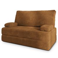 BETTSOFA LADIA aus Schaumstoff Kordstoff Orange Schlaffunktion - Orange, Textil (140/86/60cm) - MASSENO