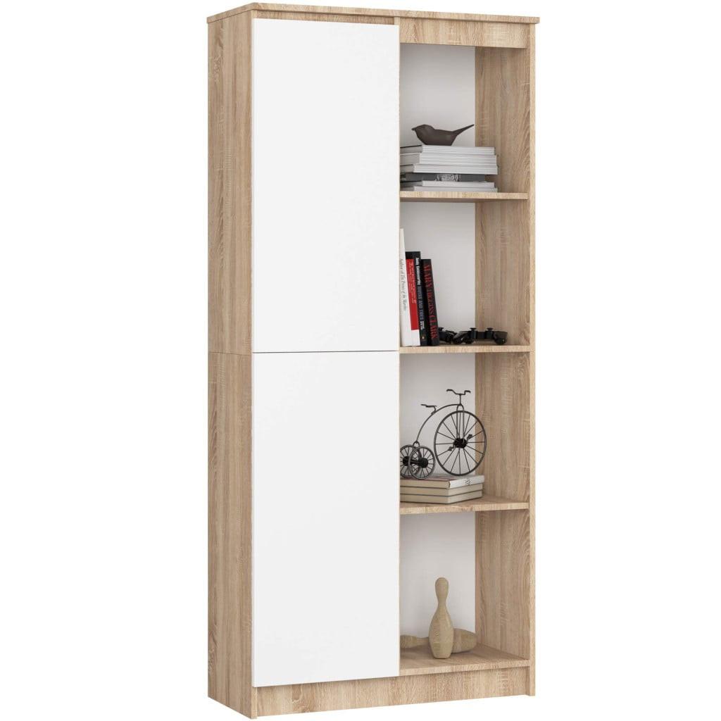 STANDREGAL Eiche Sonoma, Weiß 180/80/35 - Weiß, Holzwerkstoff (80/180/35cm) - RAUMHIRSCH FURNITURE