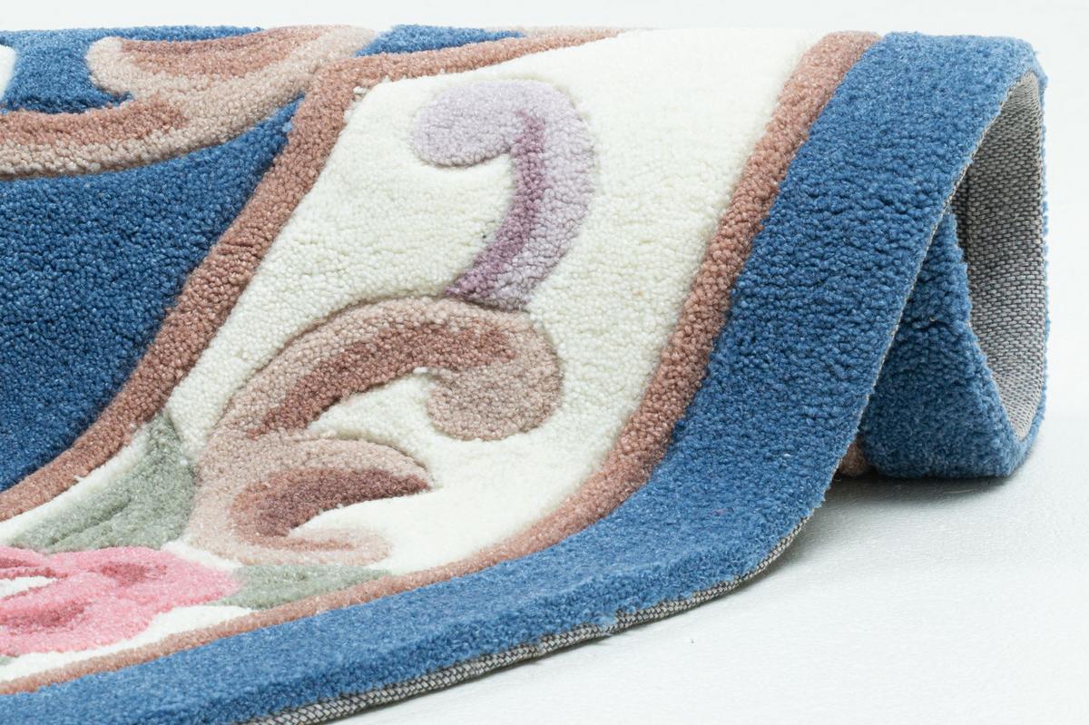 HANDTUFTTEPPICH Ming 150x150 cm - Blau, Textil (150/150cm) - THEKO