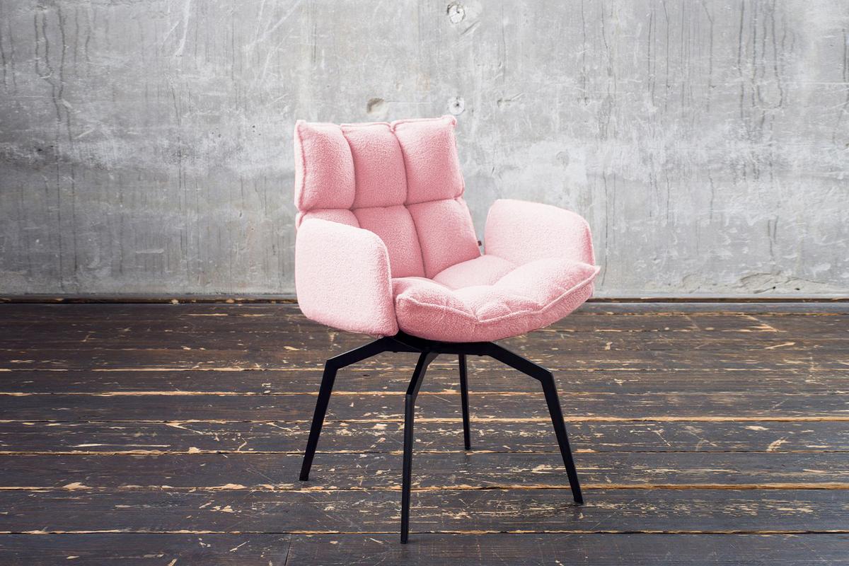 ESSZIMMERSTUHL BARO Pink Webstoff Drehbar (360°) (1er-Set) - Pink/Rosa, Kunststoff/Textil (59/86/65cm) - KAWOLA
