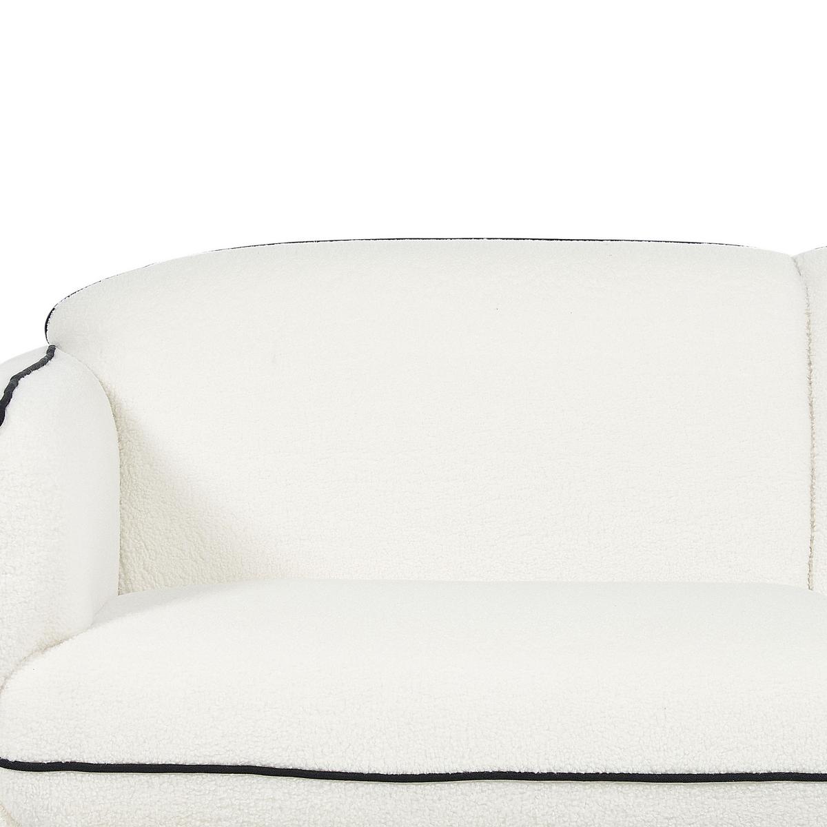 3-SITZER-SOFA Bouclé weiß/schwarz Tonsberg - Schwarz/Weiß, Textil (198/78/85cm) - Beliani