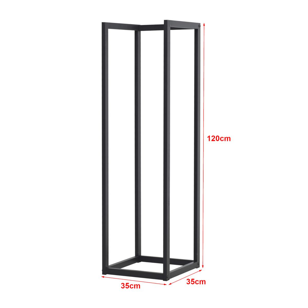 KAMINHOLZREGAL Tanum - Schwarz, Metall (35/120/35cm) - [en.casa]