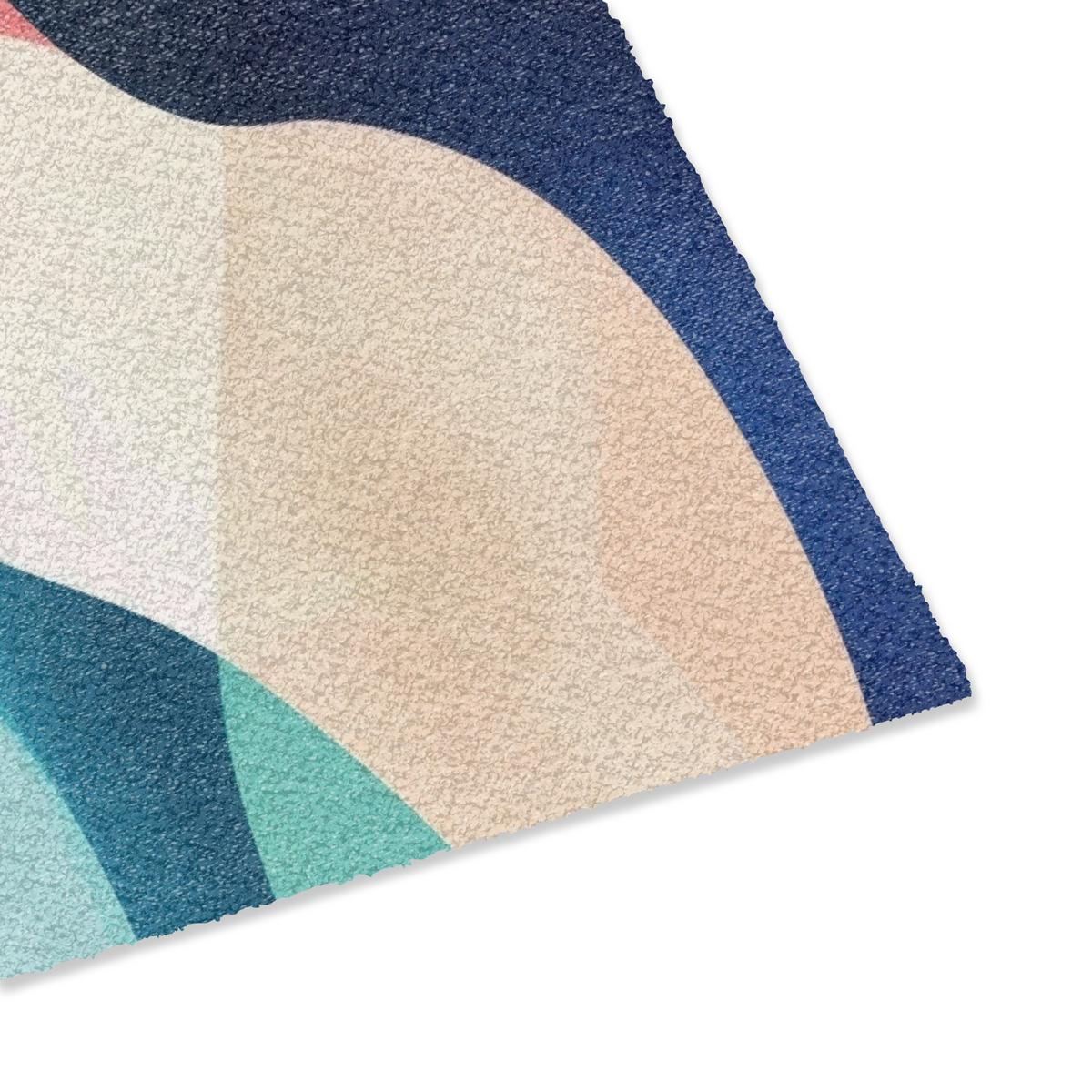 FUSSMATTE Abstrakt - Blau - Rosa Fußabtreter 60x40 cm - Multicolor, Kunststoff (60/0.4cm) - MuchoWow