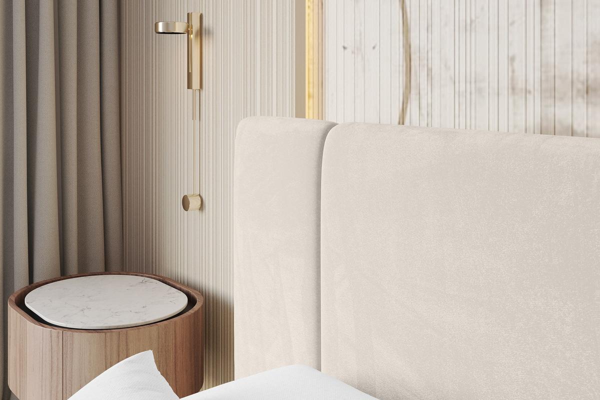 POLSTERBETT mit Bettkasten, Fußteil und Lattenrost, Bett mit Matratze H3/H4 - TEVO-Z 140x200 Beige - Ecru, Holzwerkstoff/Textil (140/200cm) - ALTDECOR