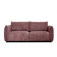 SOFA TAUER 3-Sitzer, altrosa - Altrosa/Schwarz, Holzwerkstoff/Kunststoff (112/84/206cm) - Wozimo