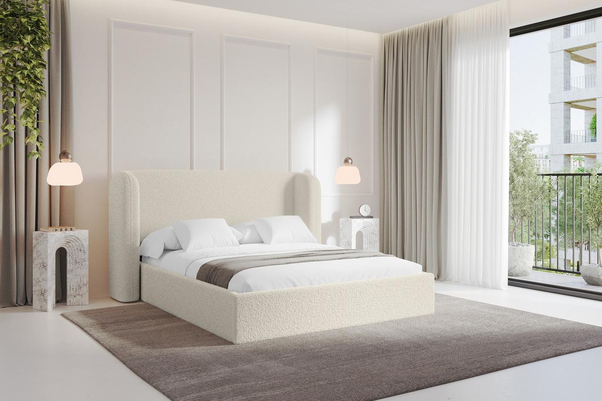 POLSTERBETT mit Bettkasten und Lattenrost, Bett mit Matratze H3/H4 - ESTI 140x200 Beige - Sandfarben, Holzwerkstoff/Textil (140/200cm) - ALTDECOR