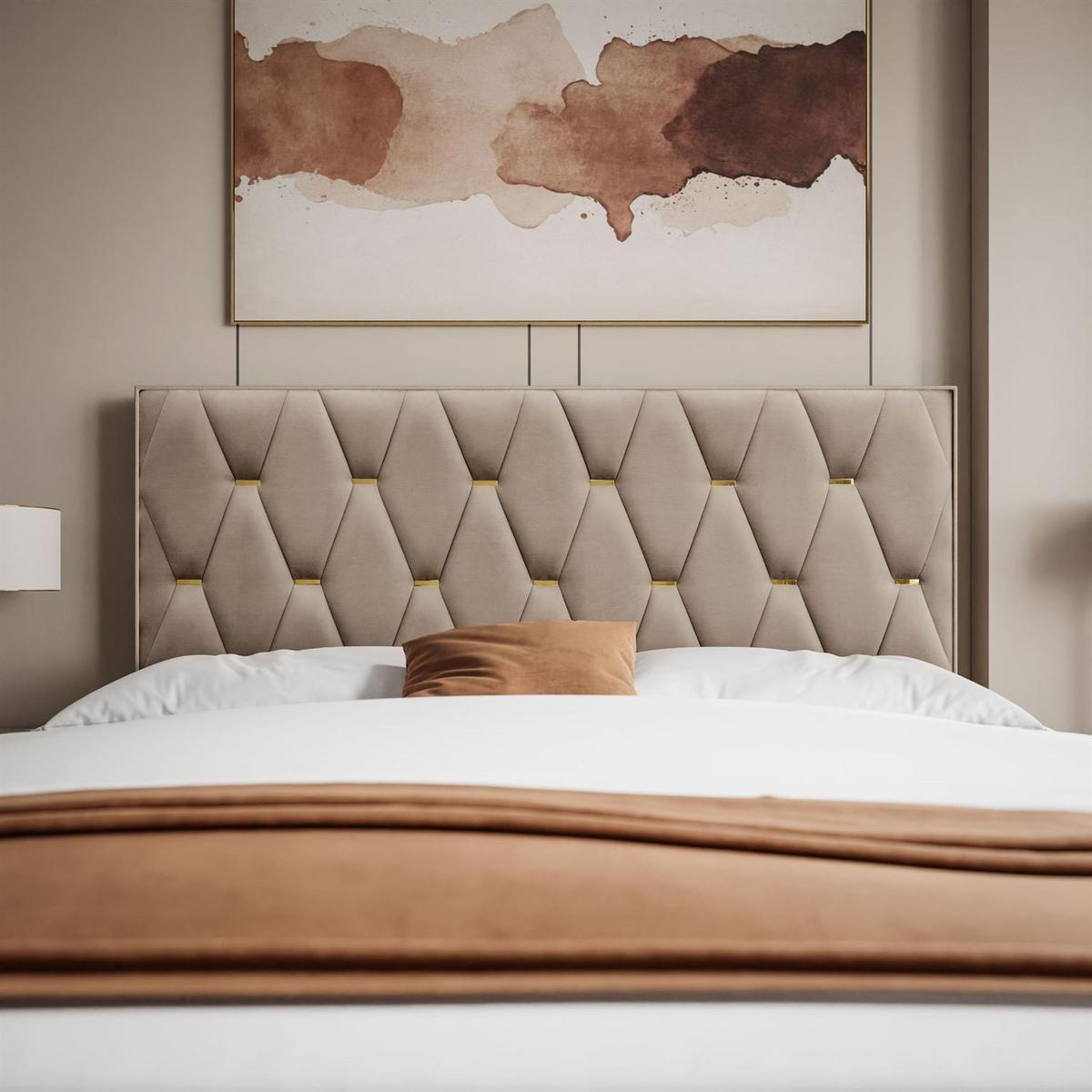 BOXSPRINGBETT IZOLDA mit Bettkasten und Topper 140x200 cm Royal Velvet 176 - Beige, Textil - Lookway