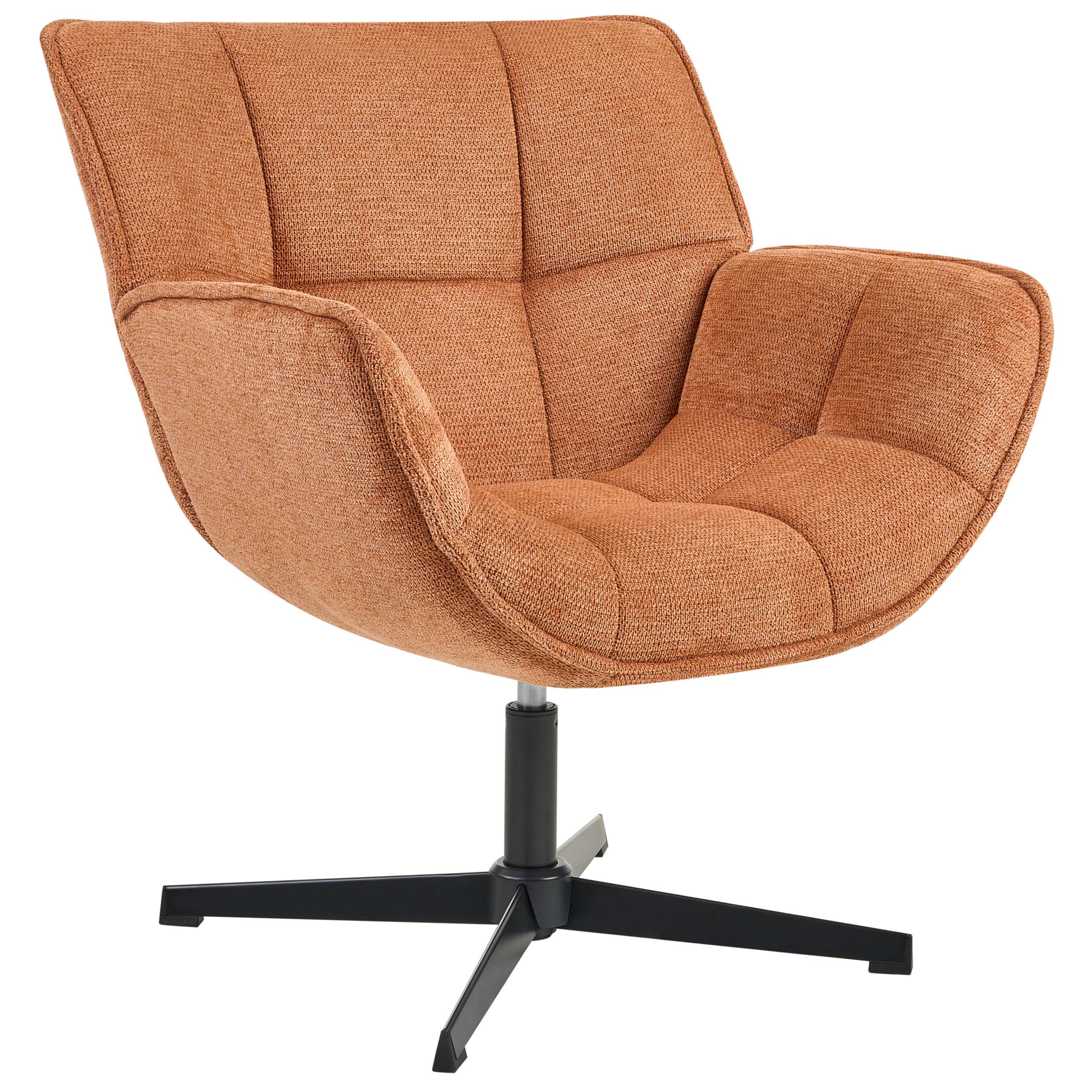 DREHSESSEL Stoff Orange Auma - Orange, Textil (71/85/78cm) - Beliani