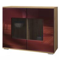 KOMMODE Grömitz Bordeaux Hochglanz - Bordeaux, Holzwerkstoff (92.5/75.5/35cm) - Vladon