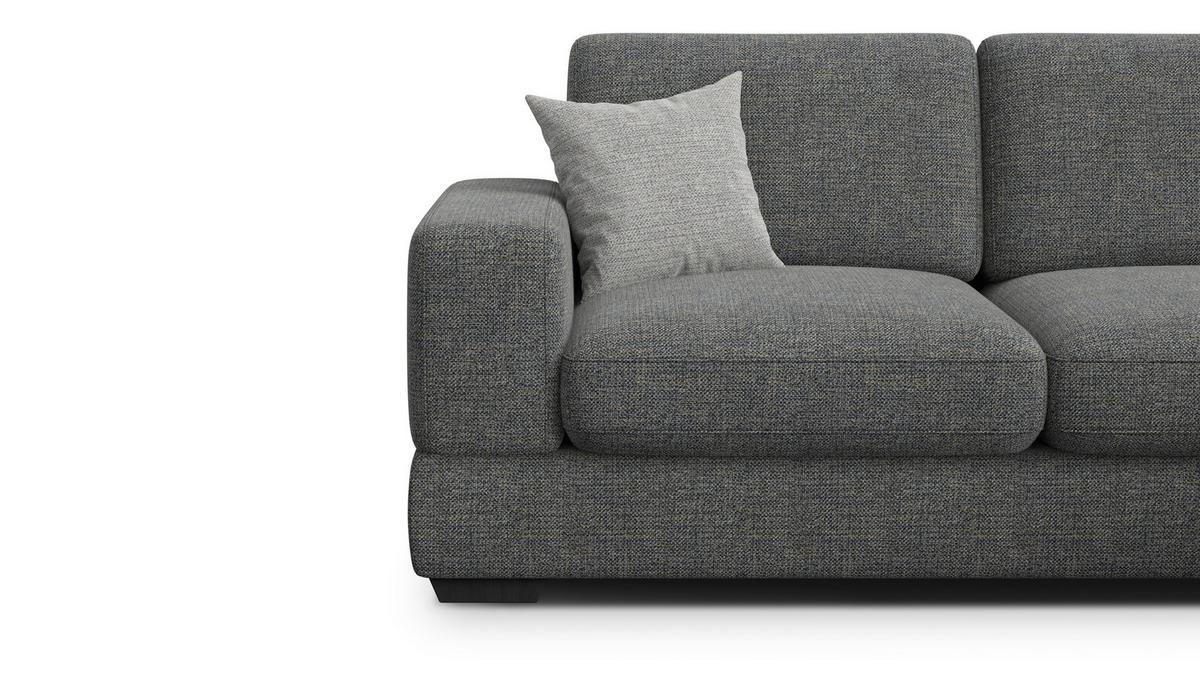 ECKSOFA OTTO 4-Sitzer, anthracit - Schwarz/Grau, Holz/Textil (279/159cm) - Wozimo