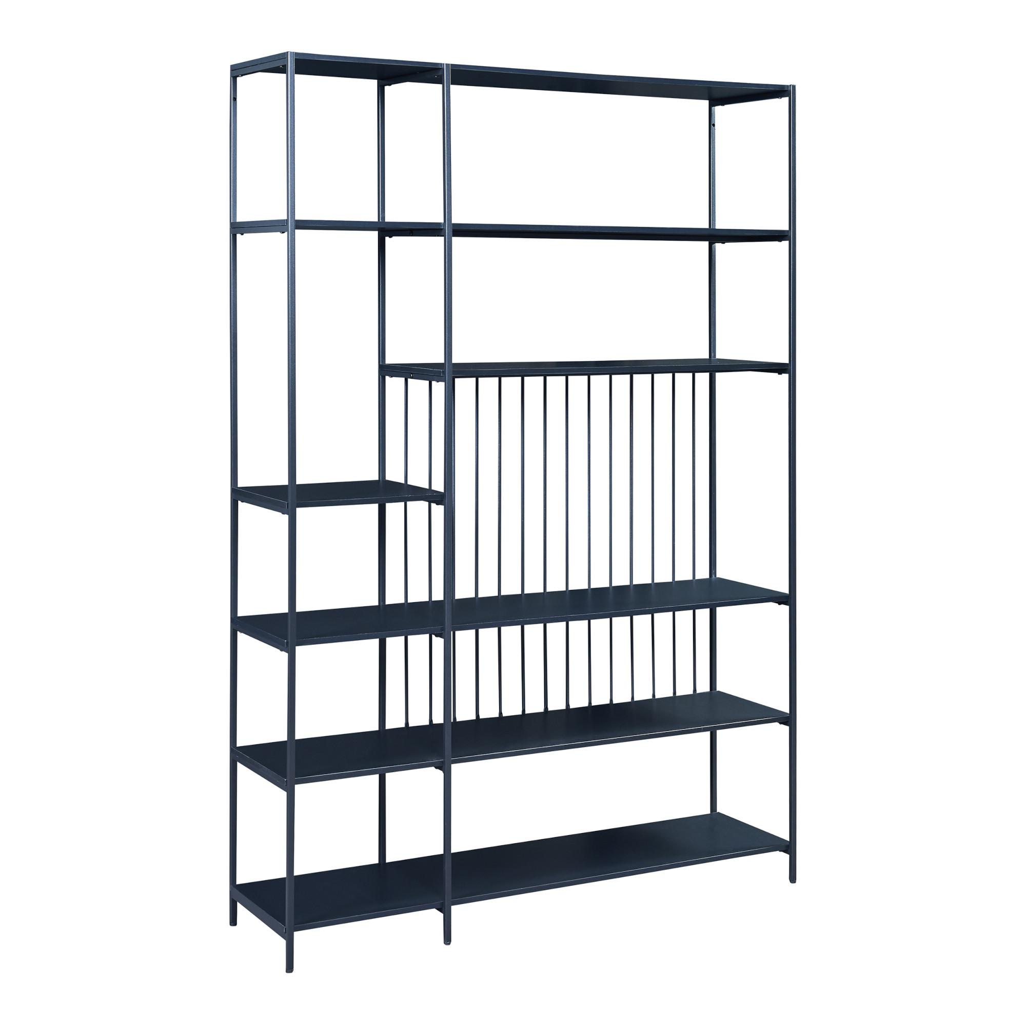 STANDREGAL Rælingen - Schwarz, Metall (120/180/32.5cm) - [en.casa]
