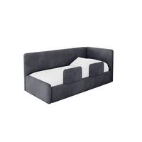 EINZELLBETT Jugendbett mit Bettkasten und Matratze H3/H4, Links - NORY 100x200 Dunkelgrau - Dunkelgrau, Holzwerkstoff/Textil (100/200cm) - ALTDECOR