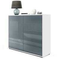 KOMMODE Ben Front in Grau Hochglanz - Grau, Holzwerkstoff (79/74/36cm) - Vladon