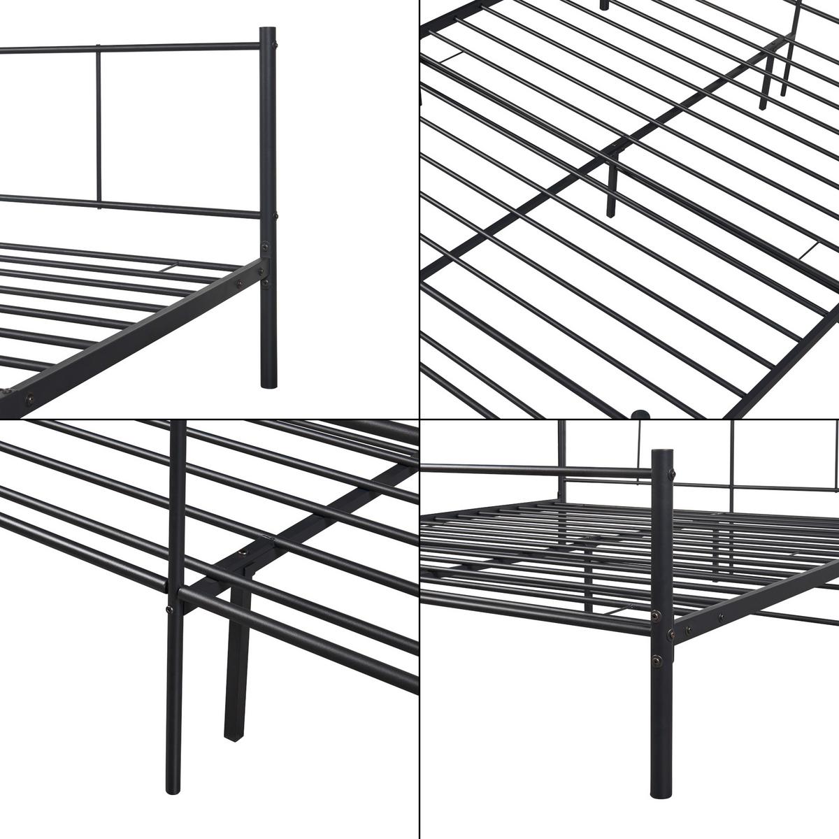 METALLBETT Laos - Schwarz, Metall (180/200cm) - [en.casa]
