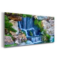 GLASBILD 120x60 cm Landschaftspanorama - Blau/Grün, Glas (120/60cm) - TULUP