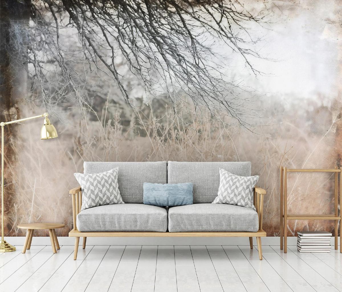 FOTOTAPETE Wiese Abstrakt Braun 200x140 cm - Multicolor, Papier (200/140cm) - Wallarena