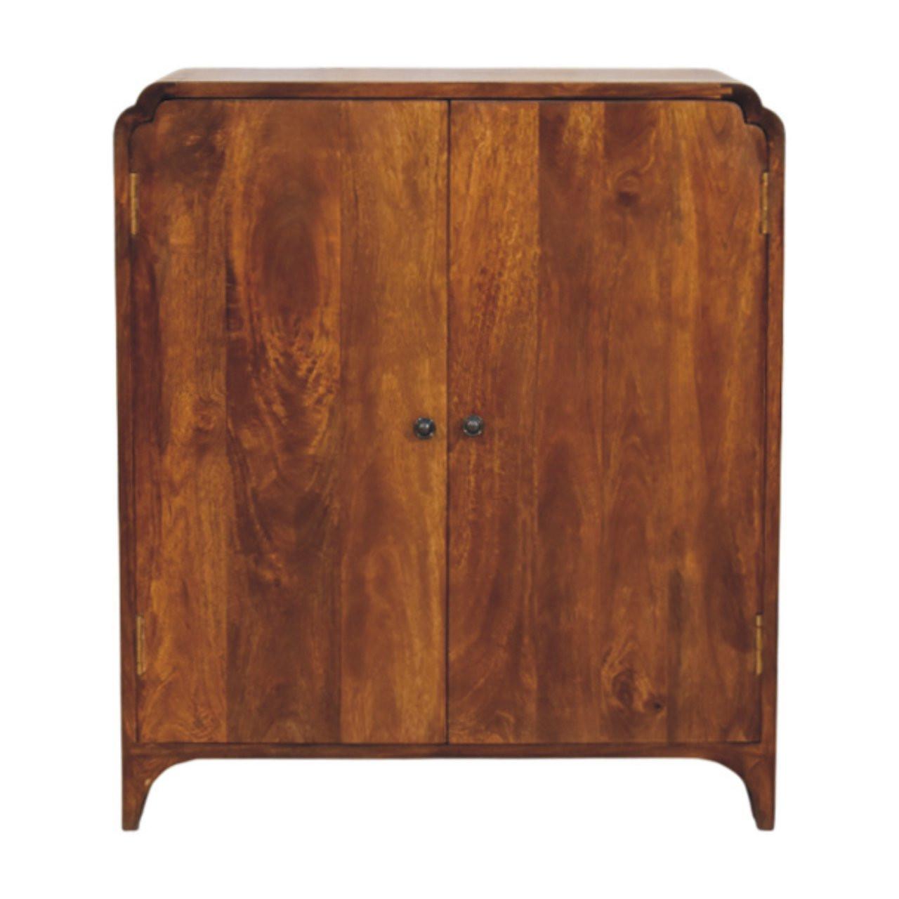 SCHRANK Rich-Kastanien-Finish, 2 Regale innen, Braun - Braun, Holz (35/80/70cm) - Artisan Furniture