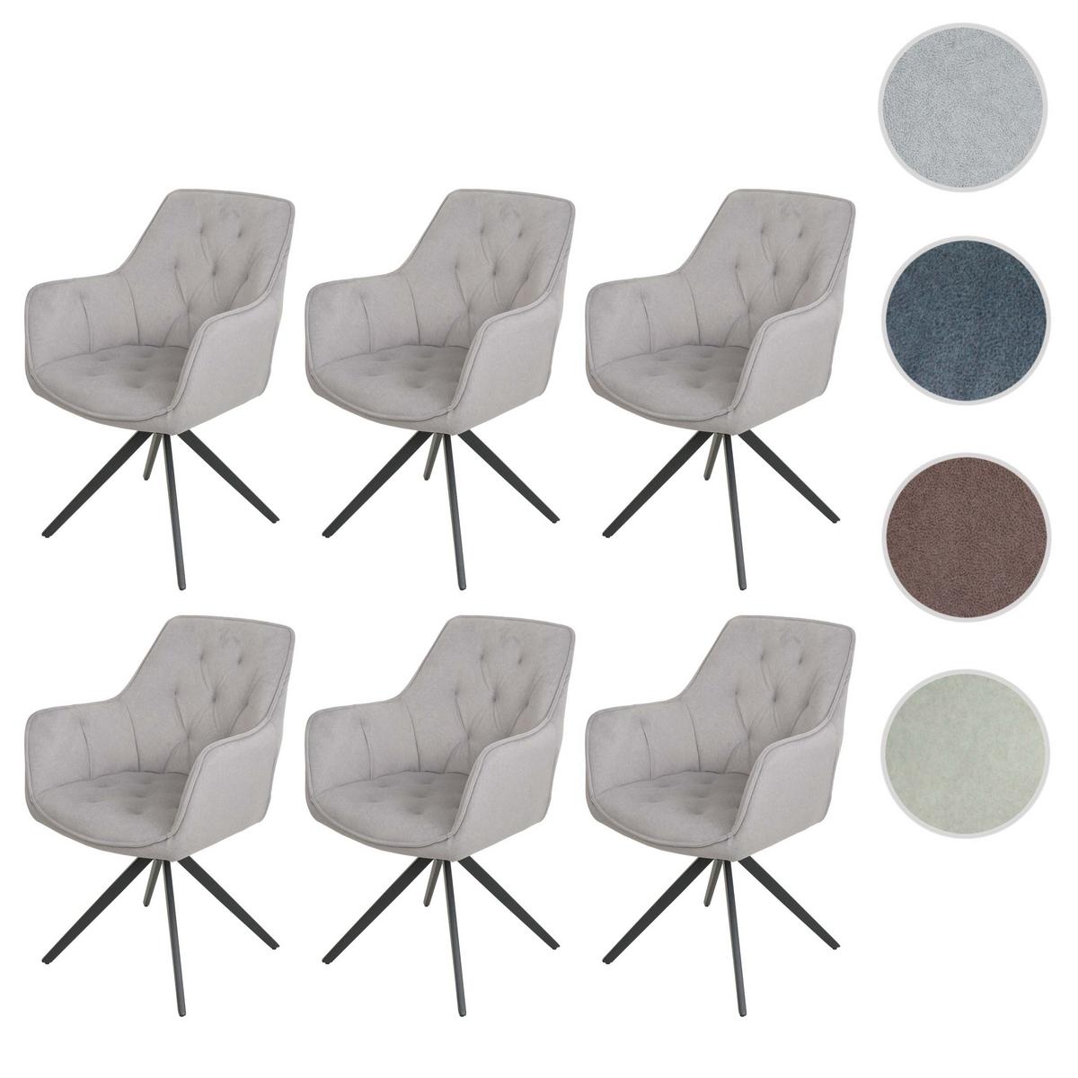 ESSZIMMERSTUHL Grau 6er-Set - Grau, Textil (55/87/60cm) - MCW
