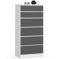 KOMMODE Weiß, Graphit Grau 130/60/40 - Weiß, Holzwerkstoff (60/130/40cm) - RAUMHIRSCH FURNITURE