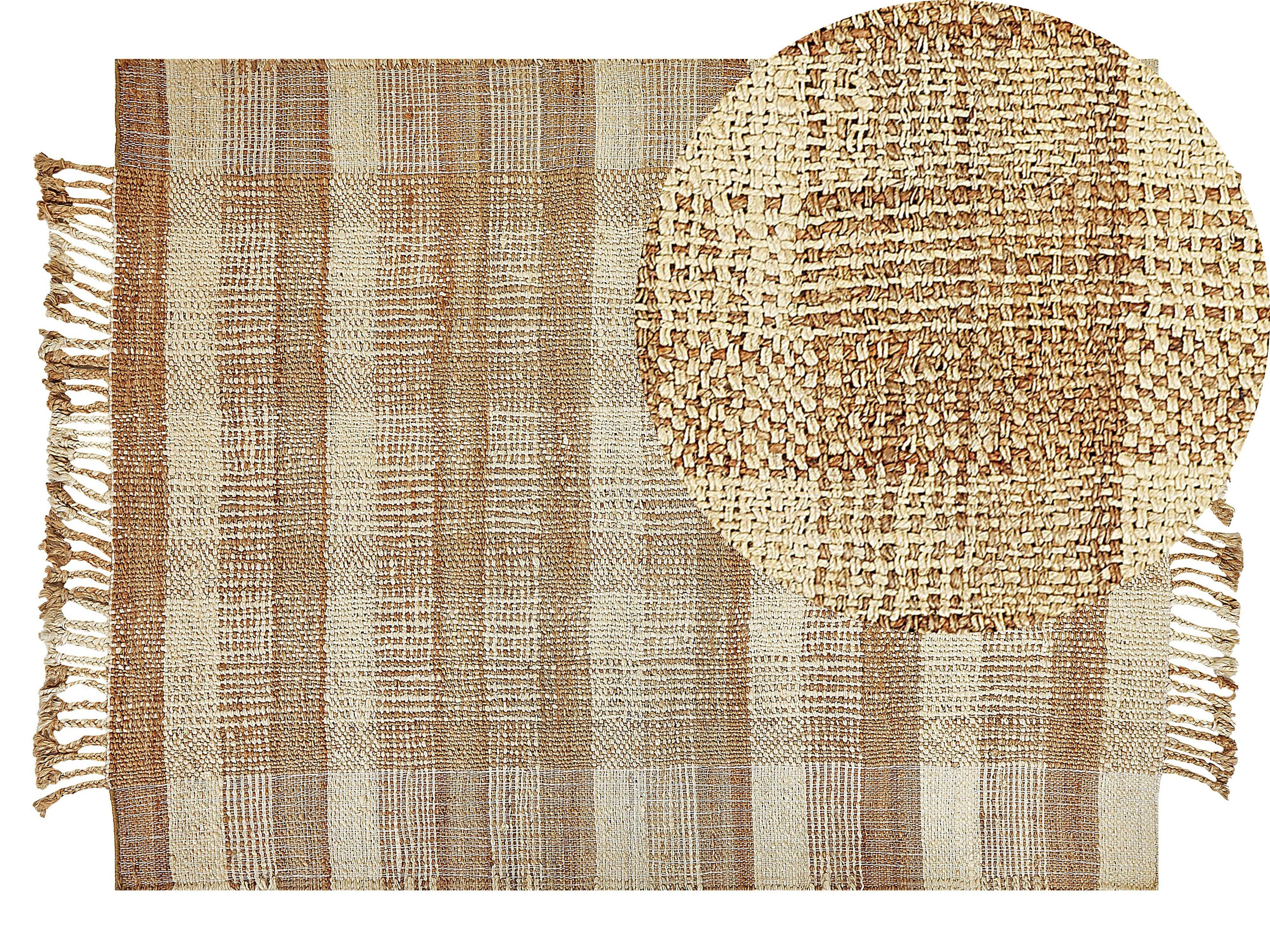 TEPPICH geflochten Berissa 200/140 cm - Beige, Naturmaterialien (140/200cm) - Beliani