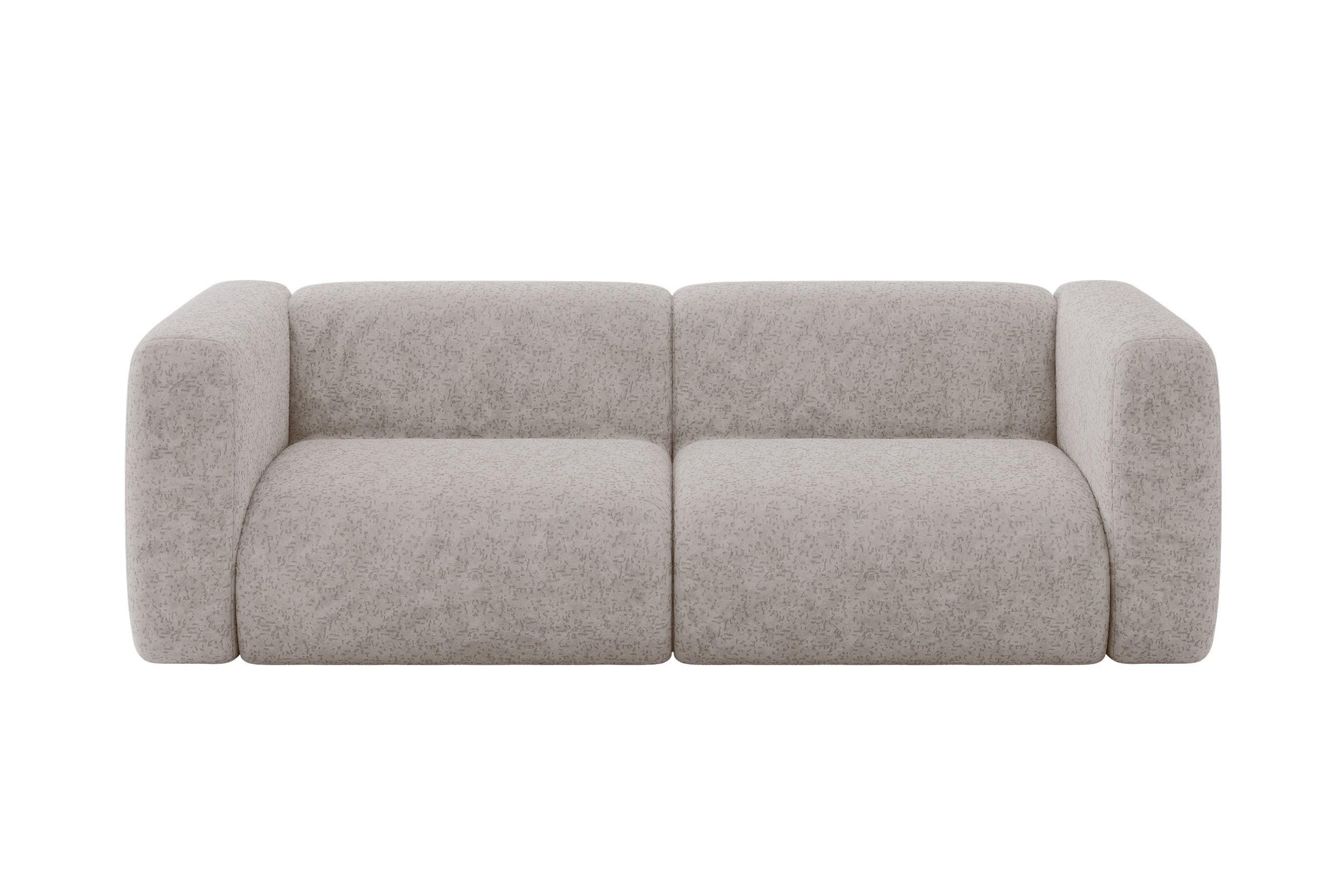 MODULARES Sofa 2-SITZER MIRA-S1 228x89x70 Hellgrau cm Velours - Hellgrau/Schwarz, Holzwerkstoff/Kunststoff (228/70/89cm) - ALTDECOR