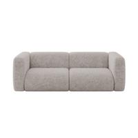MODULARES Sofa 2-SITZER MIRA-S1 228x89x70 Hellgrau cm Velours - Hellgrau/Schwarz, Holzwerkstoff/Kunststoff (228/70/89cm) - ALTDECOR