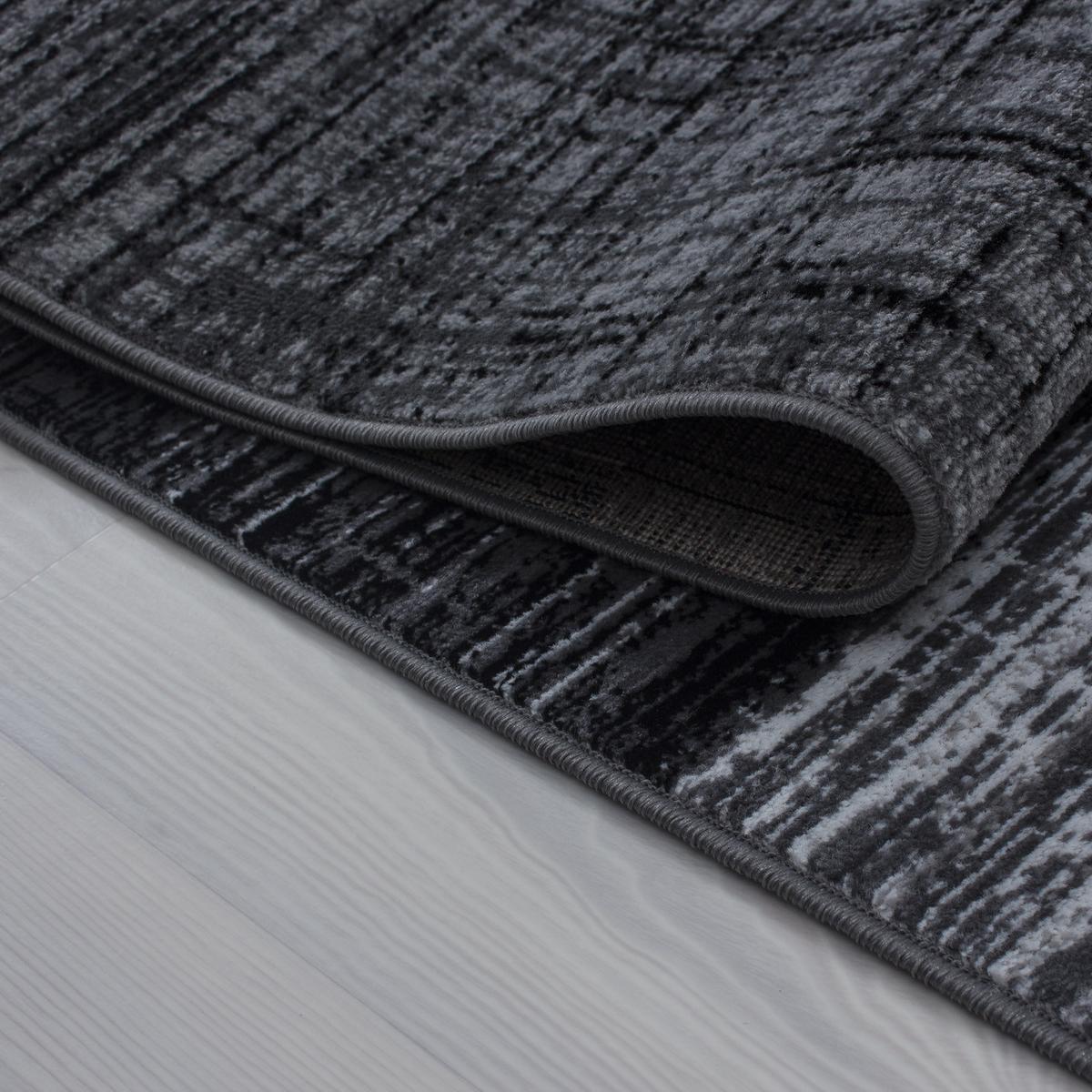 TEPPICH Kurzflor INN in Schwarz, abstrakt kariert, 120 x 170 cm - Schwarz, Textil (120/170cm) - KADIMA DESIGN