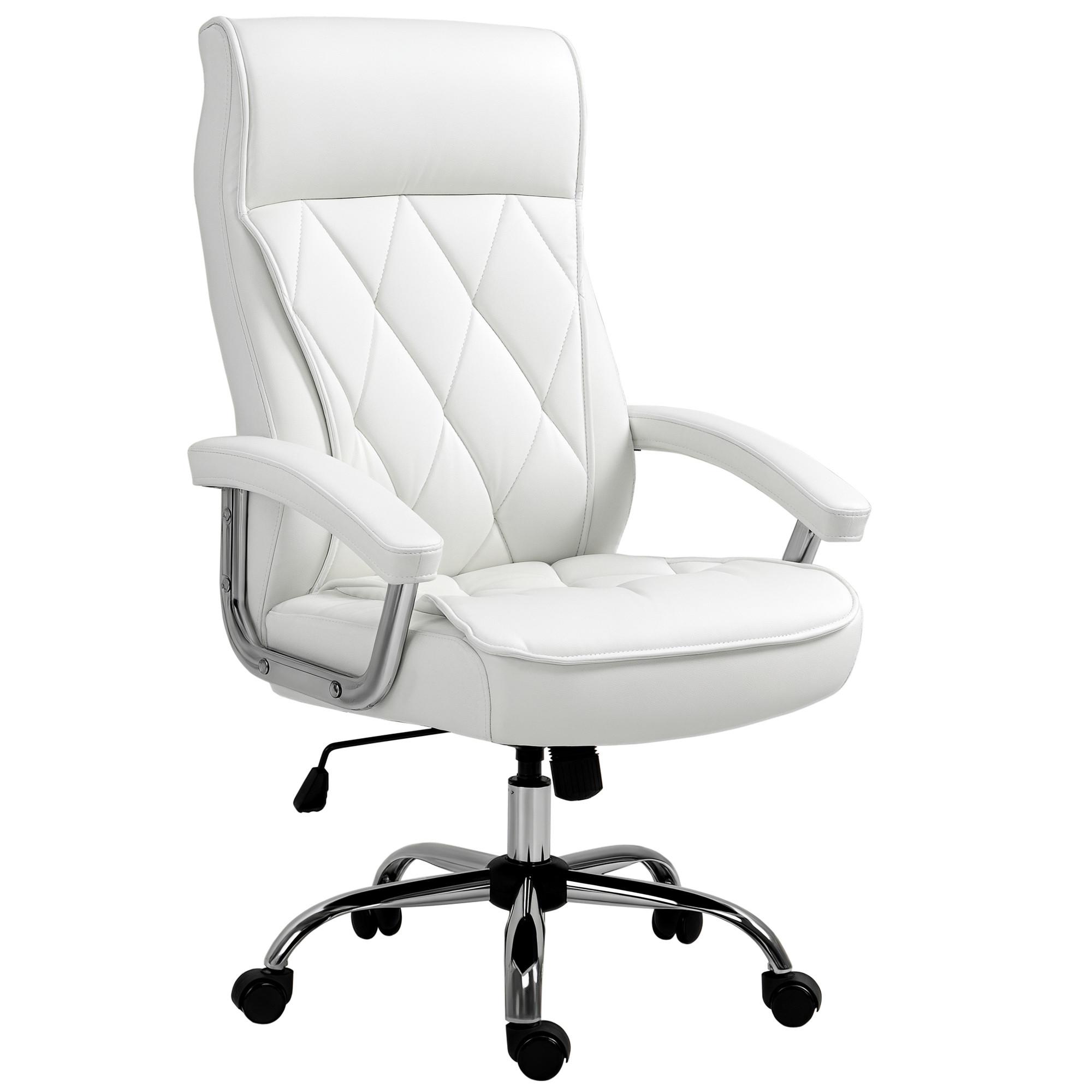 CHEFSESSEL, Bürostuhl, Kunstleder, Weiß - Weiß, Metall (69/121/66cm) - Vinsetto