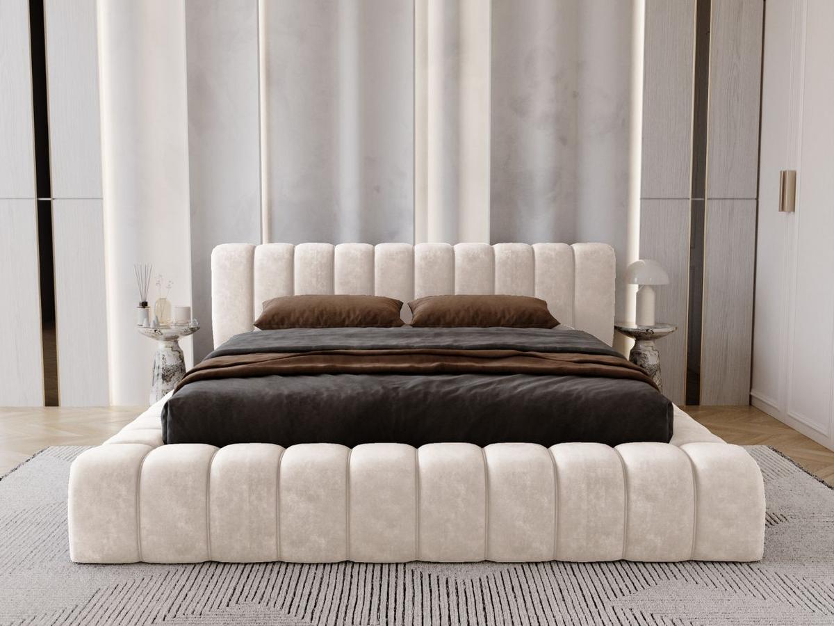 POLSTERBETT Italia 180x200 Cremige - Creme, Textil (180/200cm) - Graingold
