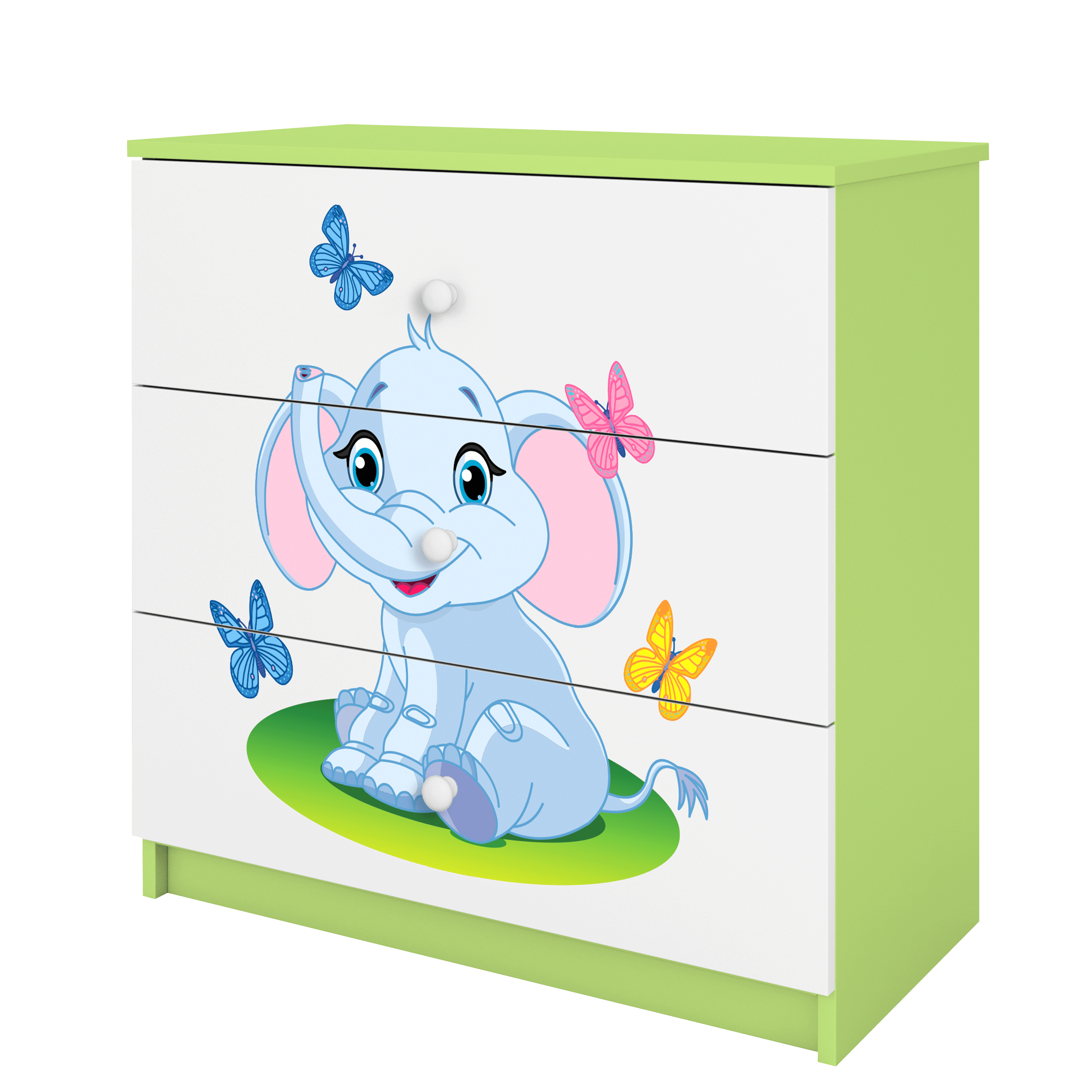KOMMODE Babydreams Elefant 81/81/41 - Grün, Holzwerkstoff (81/81/41cm) - RAUMHIRSCH FURNITURE
