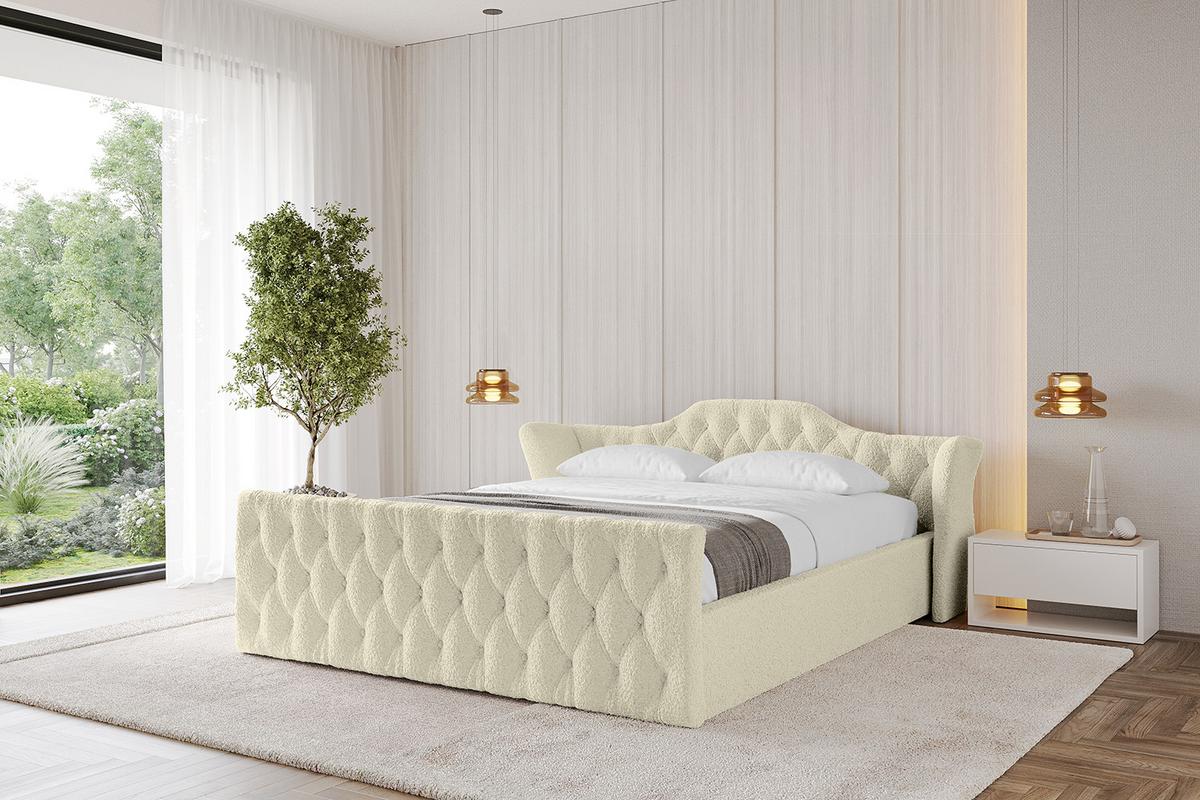 POLSTERBETT mit Bettkasten, Fußteil und Lattenrost, Boxbett ohne Matratze - ZORAN-Z-V1 120x200 Beige - Taupe, Holzwerkstoff/Textil (120/200cm) - ALTDECOR