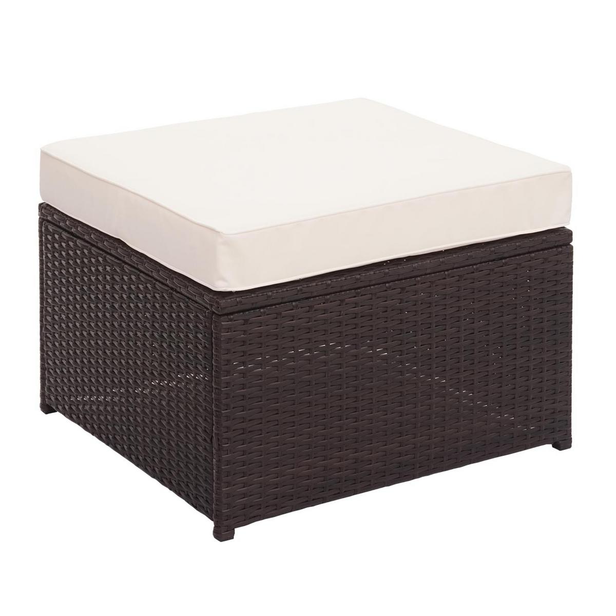 POLY-RATTAN GARNITUR Braun, Beige - Beige/Braun, Kunststoff - MCW