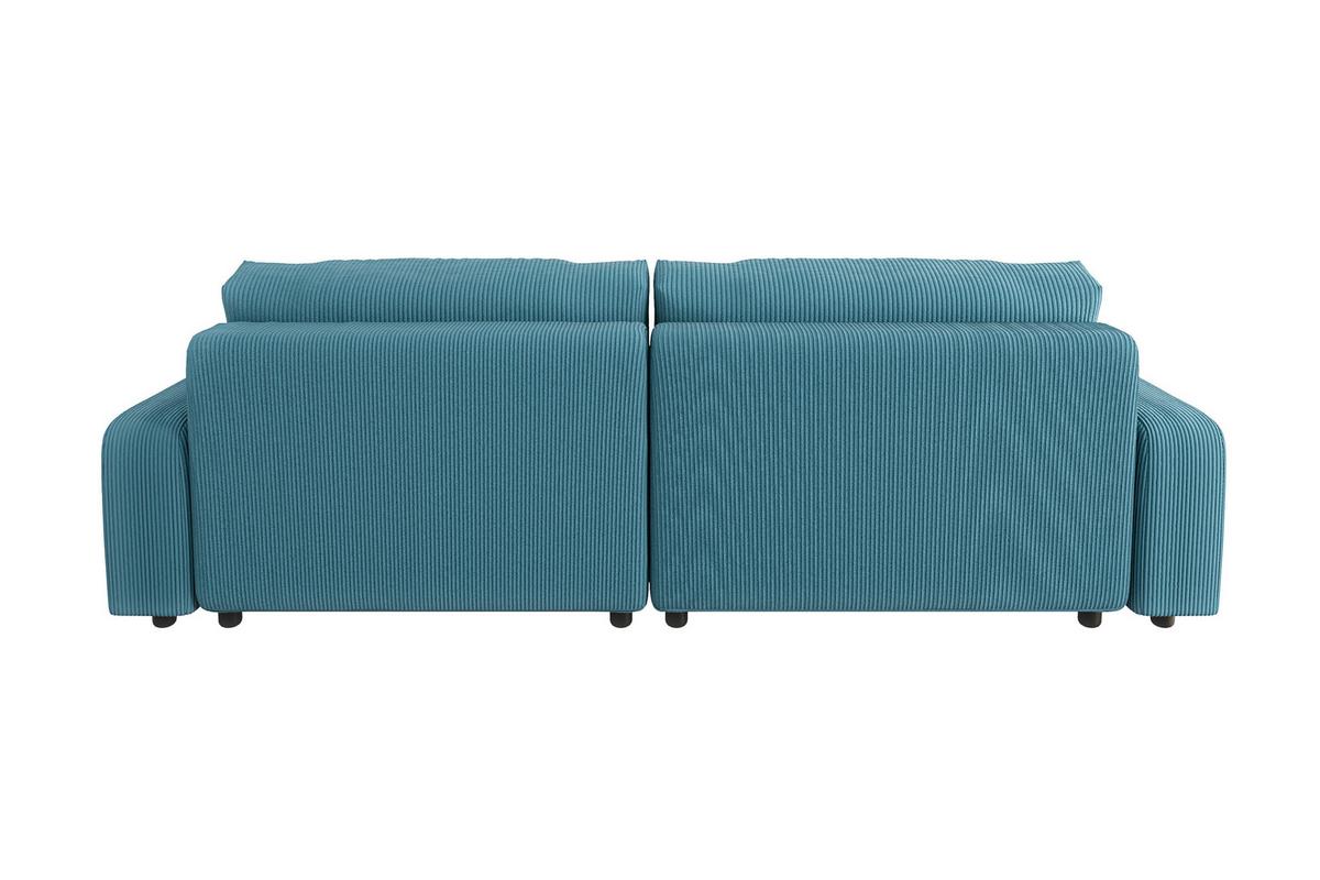 ECKSOFA Emma Türkis Cord - Ottomane rechts - Türkis, Textil (234/170cm) - S-Style Möbel