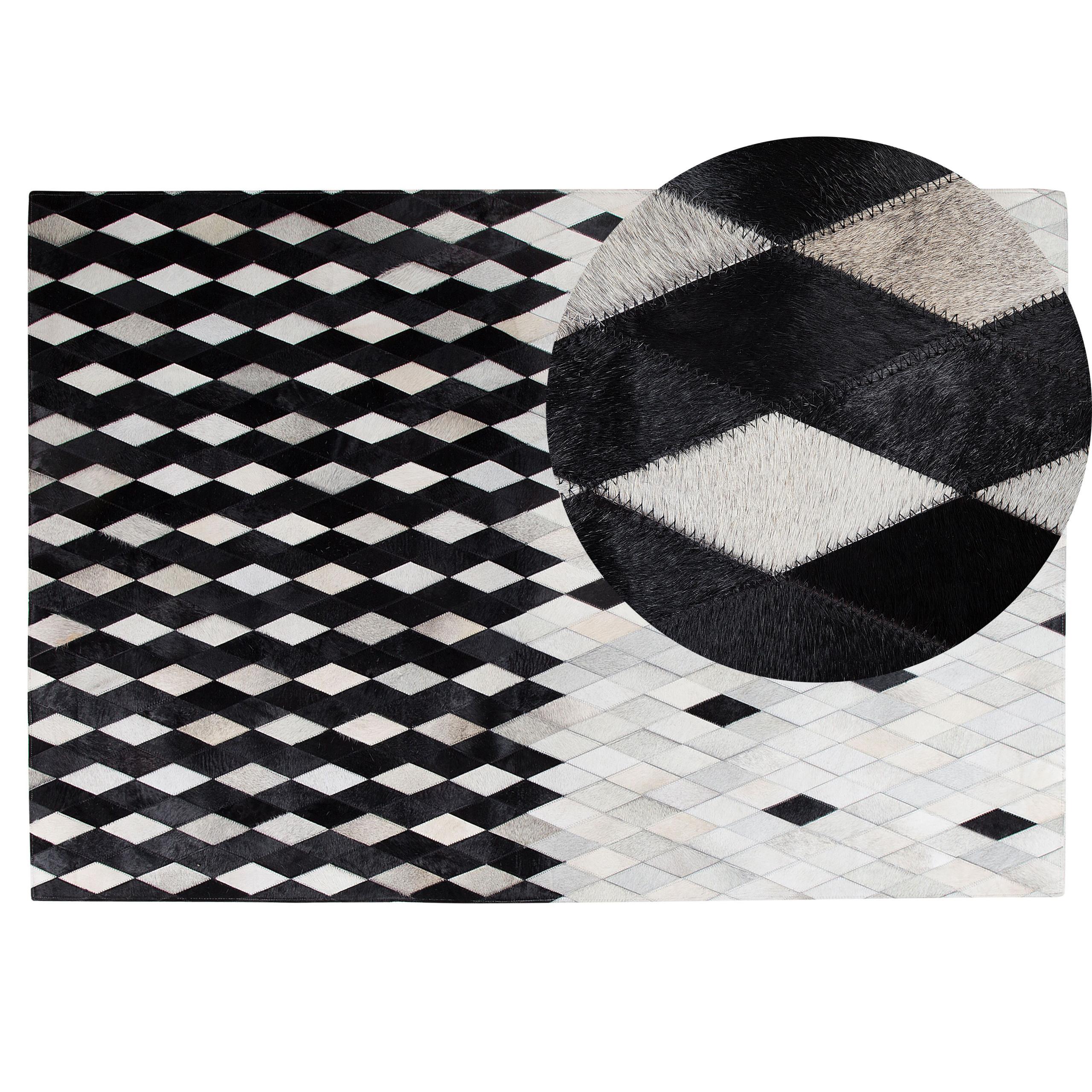 KURZFLOR-TEPPICH Maldan 200/140 cm - Schwarz, Fell (140/200cm) - Beliani