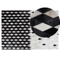 KURZFLOR-TEPPICH Maldan 200/140 cm - Schwarz, Fell (140/200cm) - Beliani