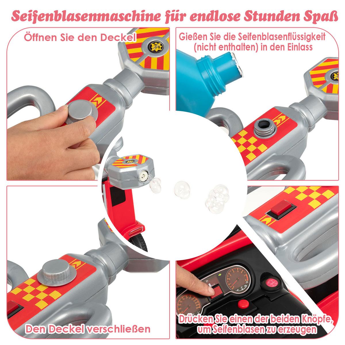 FEUERWEHRAUTO Rot - Rot, Kunststoff (82/45/28cm) - COSTWAY