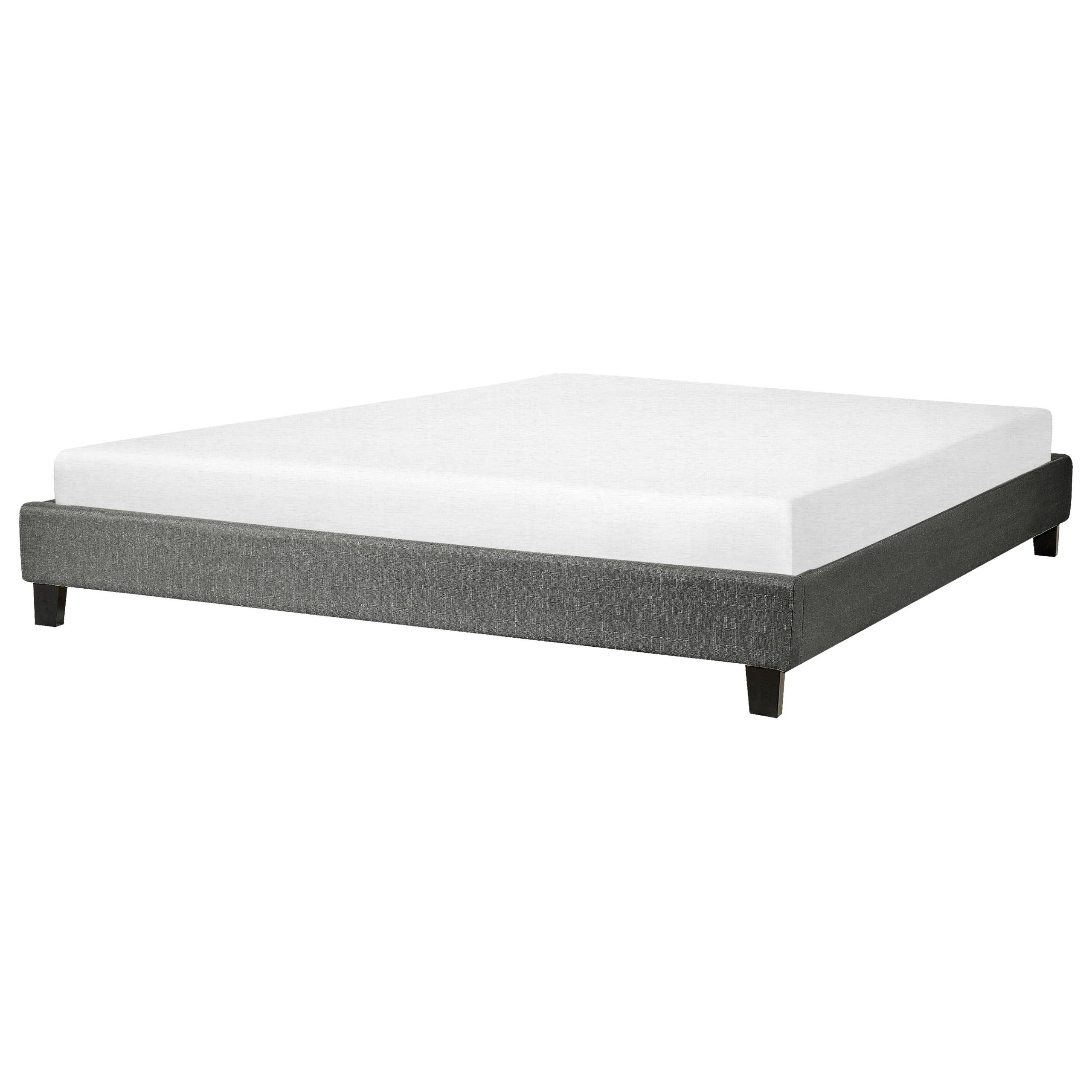 POLSTERBETT mit Lattenrost 180x200 cm Grau Roanne - Grau, Textil (180/200cm) - Beliani