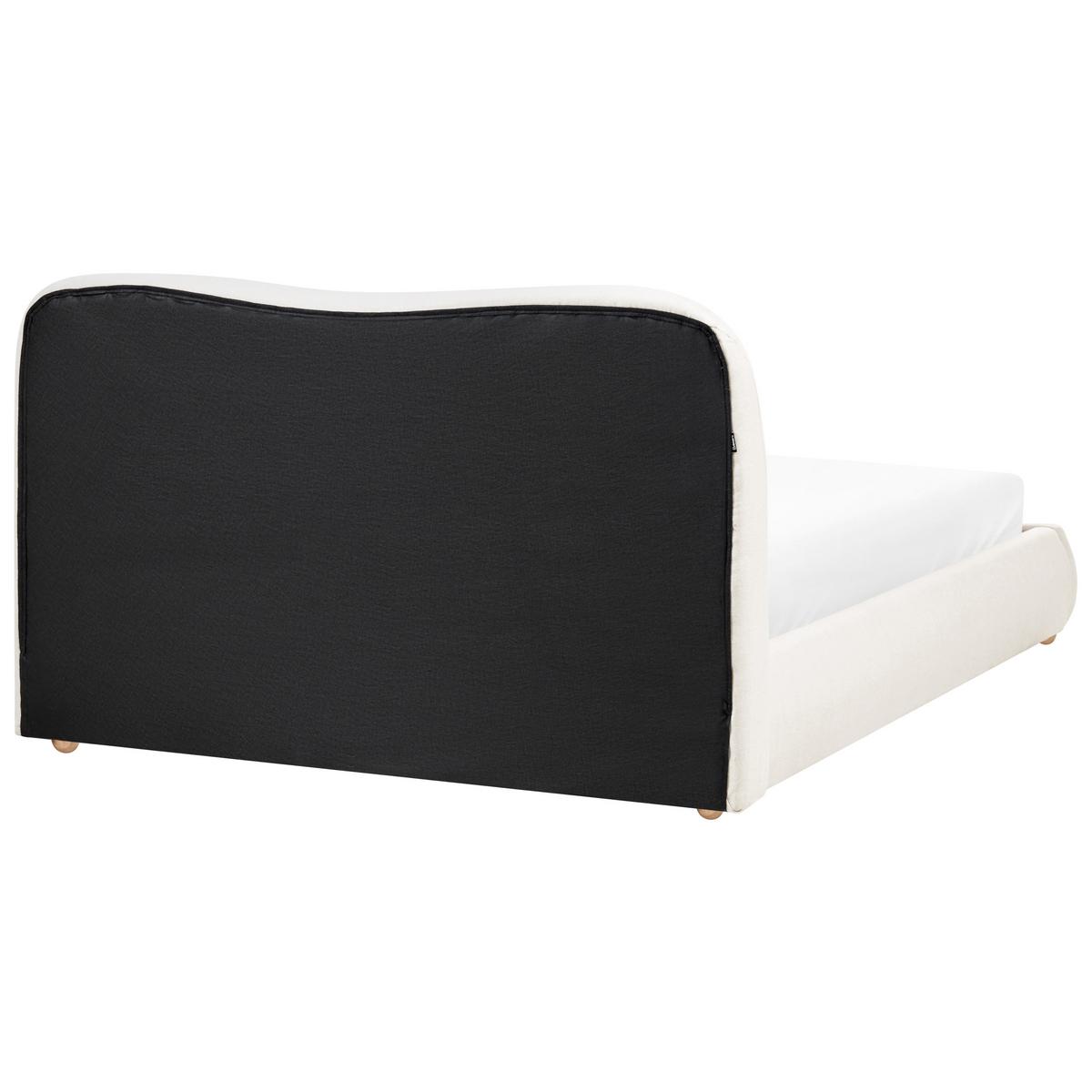 BETT mit Stauraum 140/200 cm Stoff Cremeweiß Blagnac - Creme, Textil (140/200cm) - Beliani