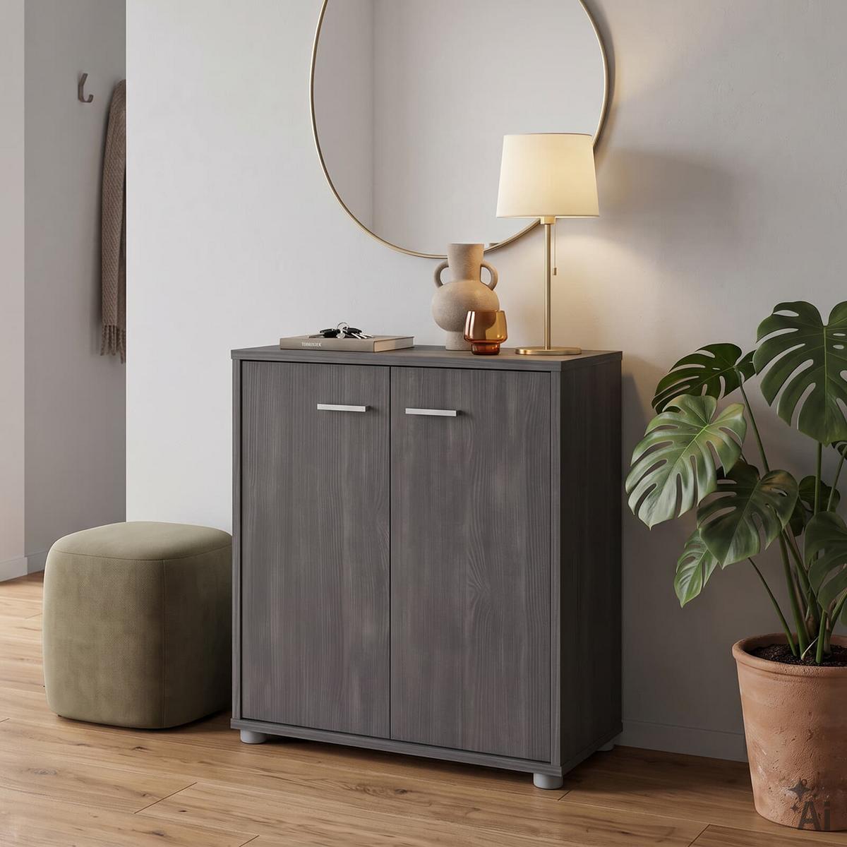 SCHUHSCHRANK LENNIS Esche grau - Eschefarben, Holzwerkstoff (60/70/35cm) - CARO-Möbel