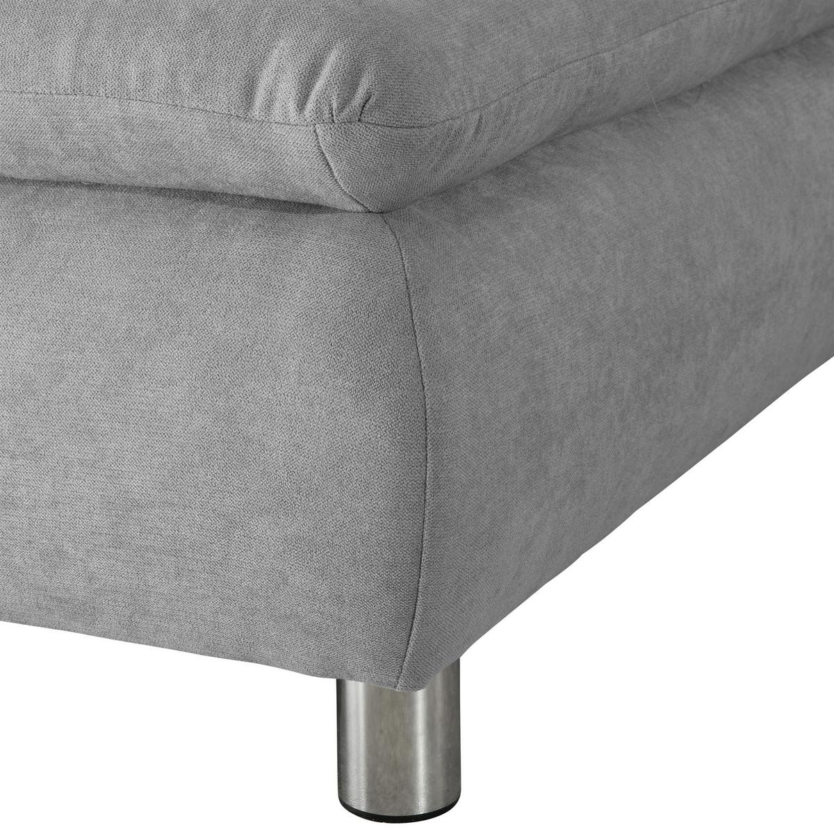 ECKSOFA mit Ottomane links Kaye Flachgewebe hellgrau - Hellgrau, Kunststoff (190/270cm) - 58aufmkessel