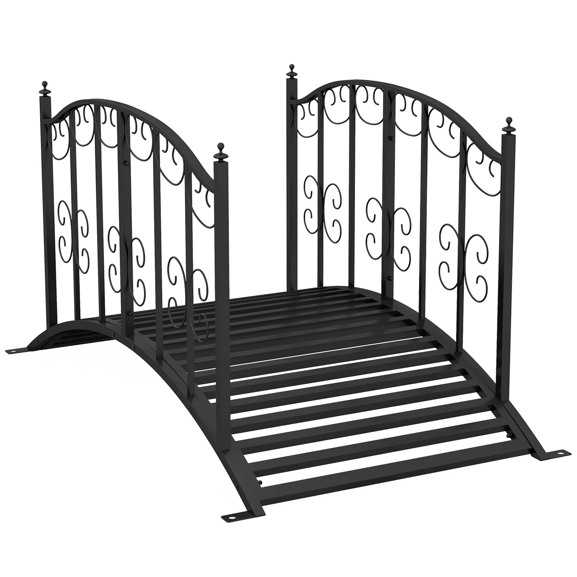 GARTENBRÜCKE, Stahl, Schwarz - Schwarz, Metall (119/67/70cm) - Outsunny