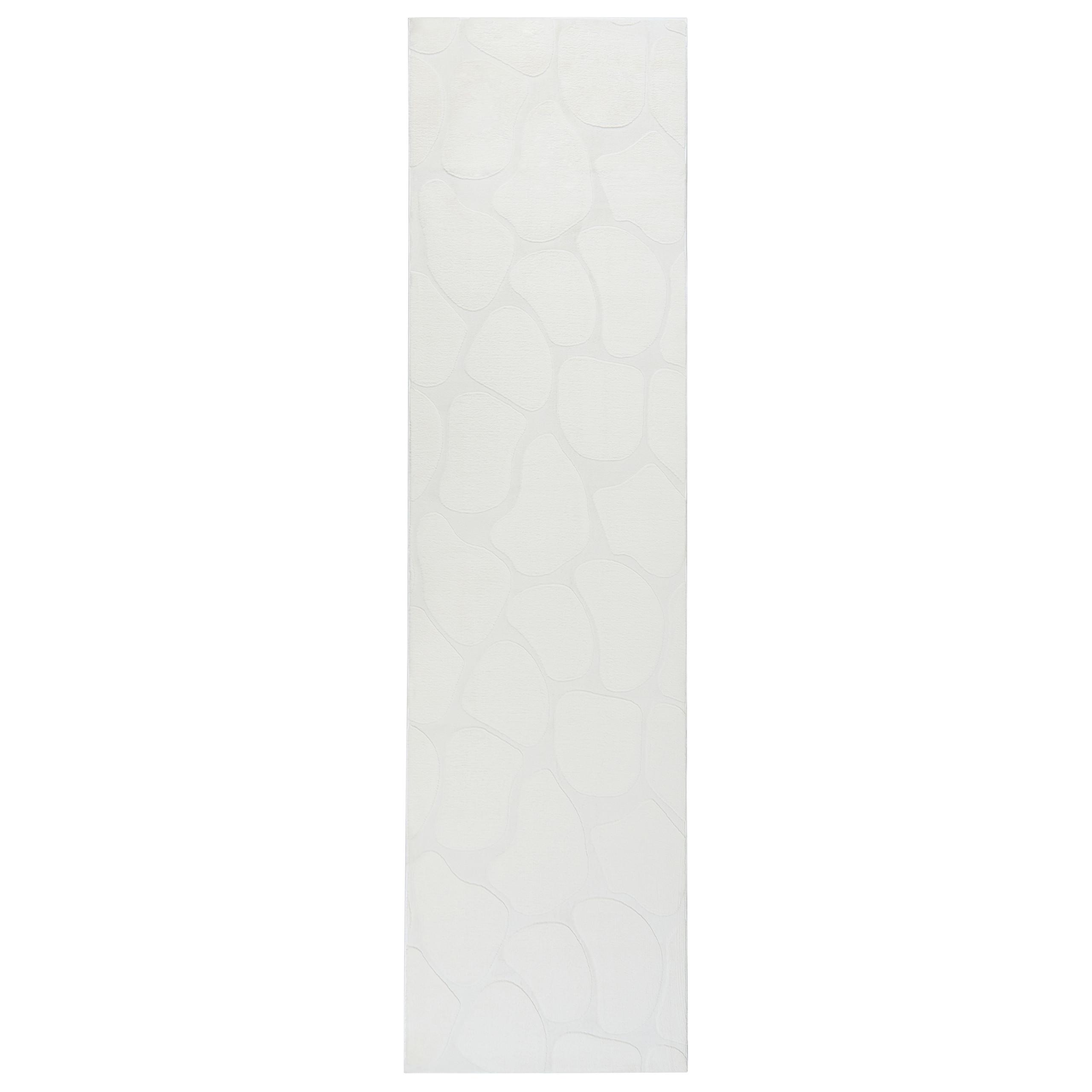 TEPPICH Cremeweiß 80/300 cm Kawi - Creme/Weiß, Textil (80/300cm) - Beliani