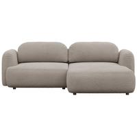 ECKSOFA Tvoya Beigegrau Bouclé - Taupe/Schwarz, Kunststoff/Textil (175/267cm) - Selsey