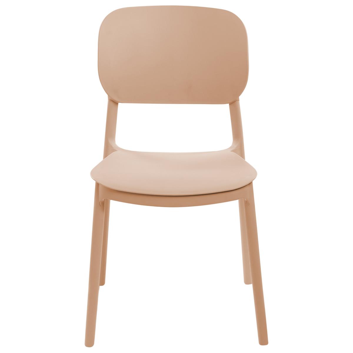 GARTENSTUHL 4er-Set Sandbeige Tupiza - Sandfarben, Kunststoff (47/82/48cm) - Beliani