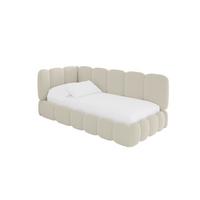 EINZELLBETT Jugendbett mit Bettkasten, Rechts - AVRY 80x200 Beige - Perlmutt, Holzwerkstoff/Textil (80/200cm) - ALTDECOR