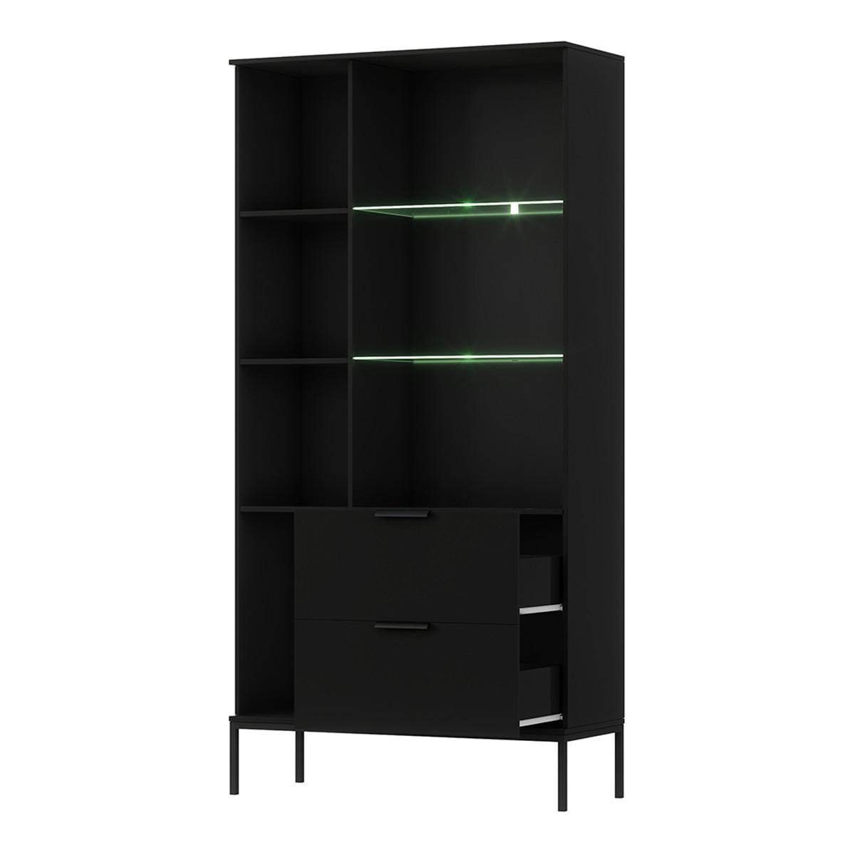 GESCHIRRSCHRANK Melchior Schwarz - Schwarz, Holzwerkstoff (85/155/60cm) - Petits-meubles