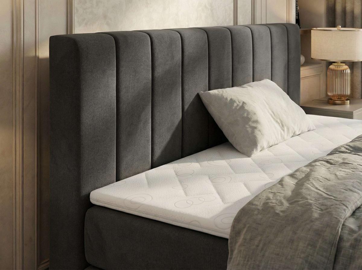 BOXSPRINGBETT ALVER KING DUO 180/200 - Dunkelgrau Velvet - H3 - Dunkelgrau, Textil (180/200cm) - MKS