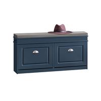 SCHUHBANK mit Sitzfläche und 2 Klappen, Blau 104x52x24cm - Blau, Holzwerkstoff (104/52/24cm) - SoBuy