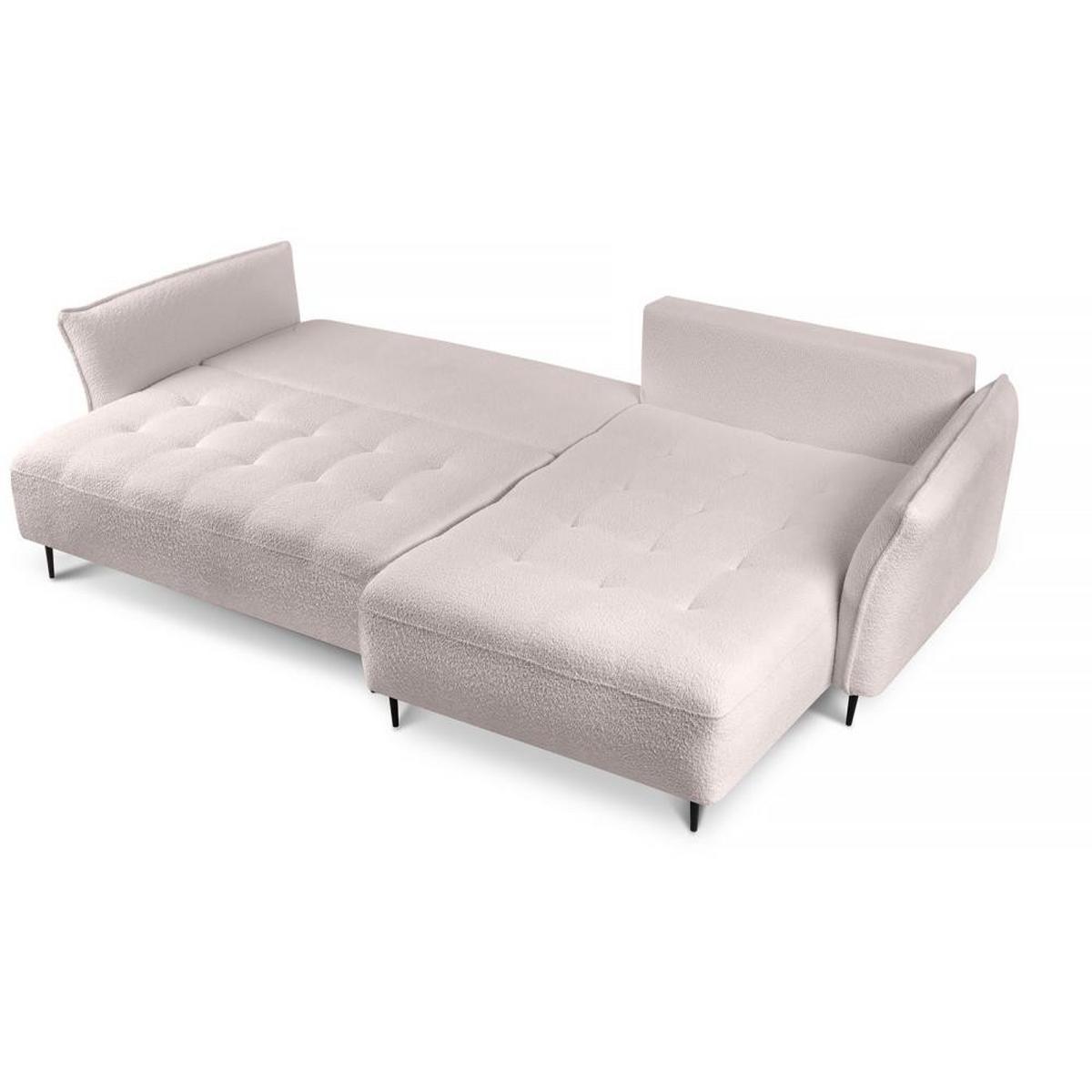 ECKSCHLAFSOFA Bari rechts rosa - Schwarz/Rosa, Textil (276/158cm) - Beautysofa